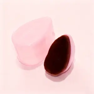 Portable Peach Color Foundation Brush, Magic Makeup Brush, No Powder, Includes Storage Box, Perfect for Daily Use