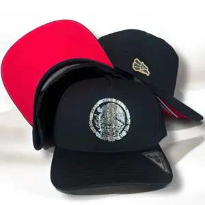 México hats black red under visor SnapBack for men