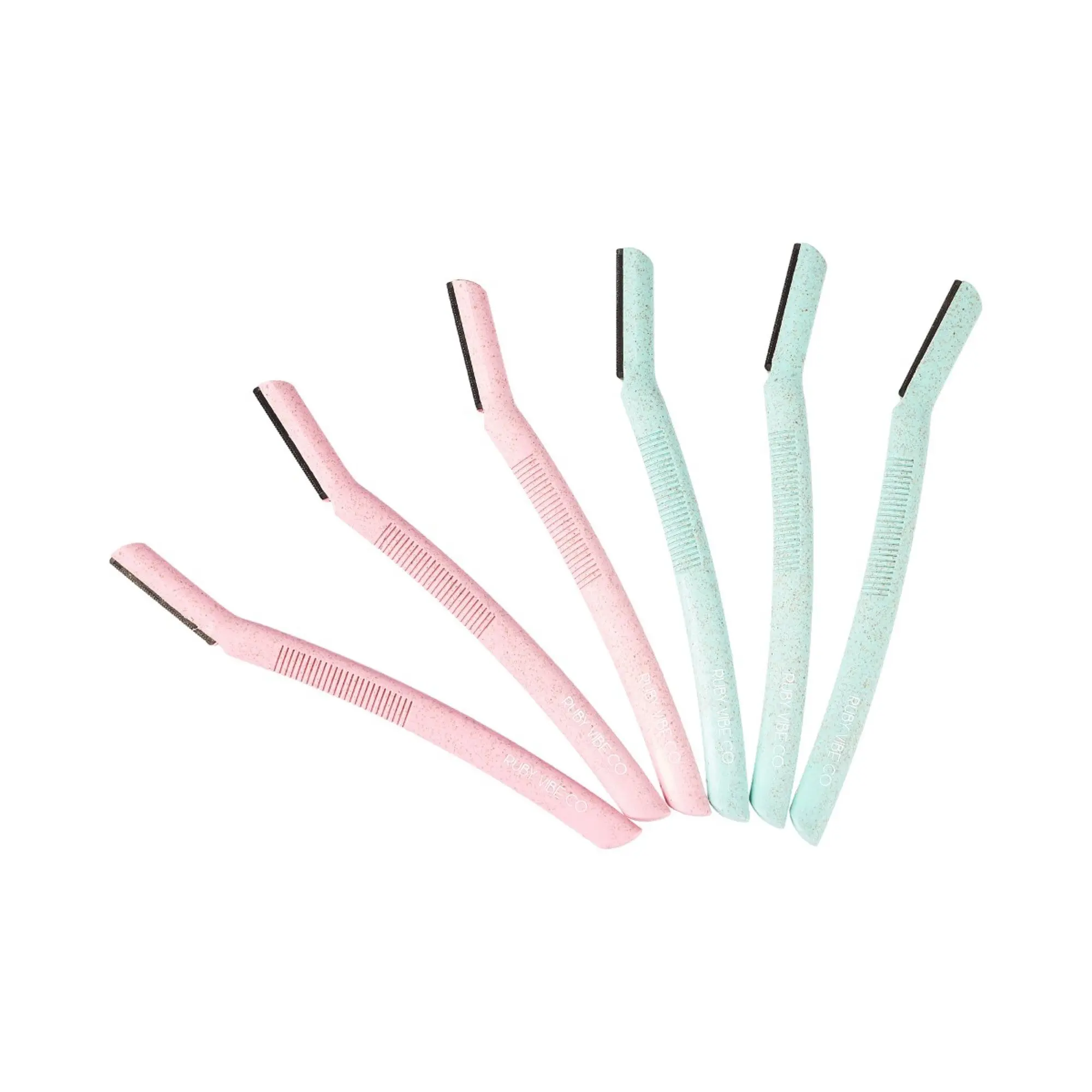 [RUBY VIBE CO] 3Pcs Soft Sculpt Dermaplaning Tool Set Precision Facial Razors, Eyebrow Razors for Women, Peach Fuzz & Eyebrow Trimming Tool, Facial Hair Removal