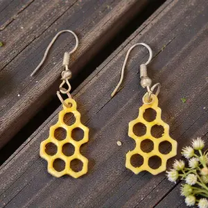 Honeycomb Costume Earrings, Fashion Accessories for Women