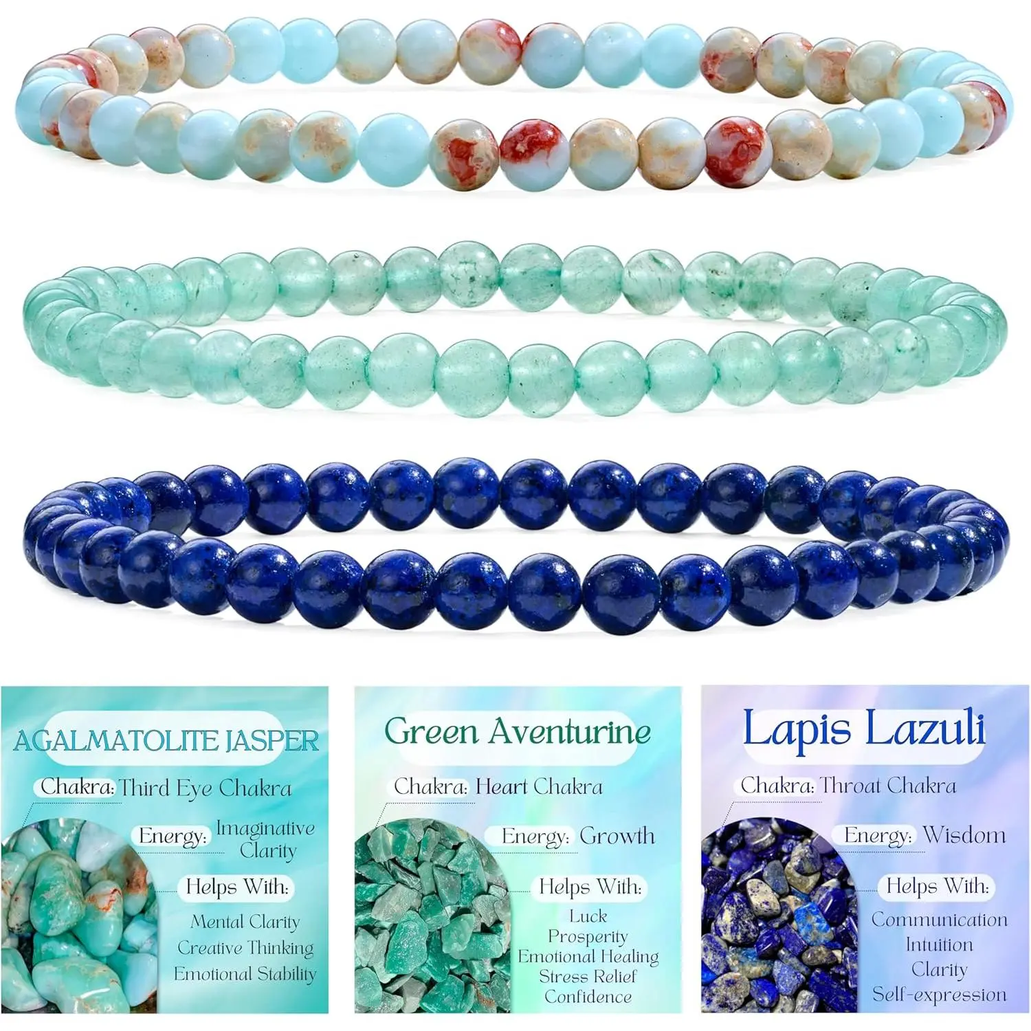 Agalmatolite Jasper + Green Aventurine + Lapis Laz