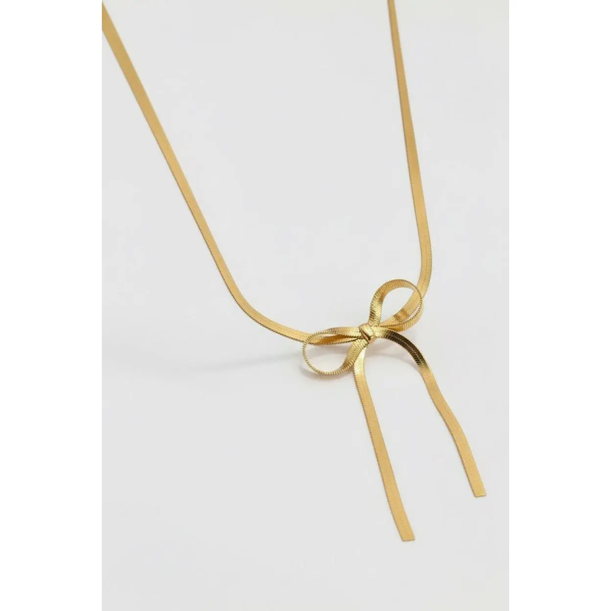 Bow Herringbone Necklace