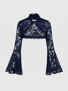 Gothic Versatile Split Flare Sleeve Women Lace Shrug Cardigan