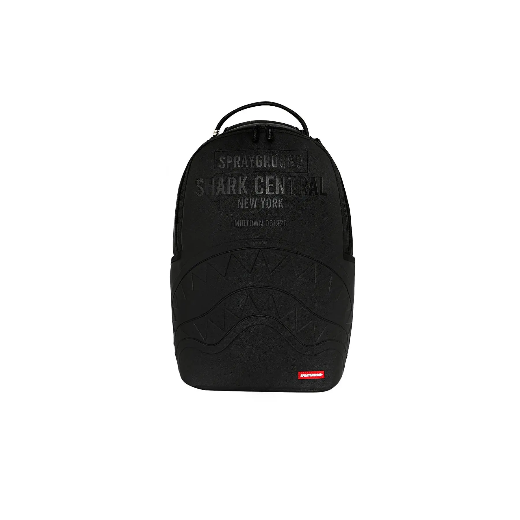 Sprayground Shark Central Embossed Black Nylon Backpack
