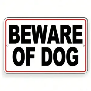 Aluminum Beware of Dog Sign Guard Dog on Duty Warning Heavy-Duty Outdoor Security Sign for Home Yard and Gate Safety Guard Dog Keeps Watch