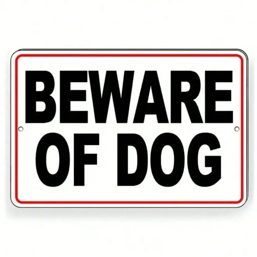 Aluminum Beware of Dog Sign Guard Dog on Duty Warning Heavy-Duty Outdoor Security Sign for Home Yard and Gate Safety Guard Dog Keeps Watch Signage