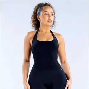 DFYNE High Elasticity Stretch Fabric Built-in Bra Removable Pads Women's Slim-Fitting Sleeveless Gym Sports
