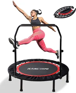 40_ Folding Mini Fitness Indoor Exercise Workout Rebounder Trampoline with Handle, Max Load 330lbs(Black) _ Sports & Outdoors