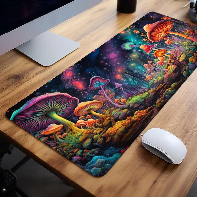 Mushroom Mouse Pad, Psychedelic Vertigo Large Gaming Mouse Pad, 1 Count E-sports Office Keyboard Pad, Computer Mouse Non-slip Computer Mat Gift for Ga