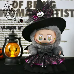 17cm Labubu Clothes Outfit -Halloween 2Pcs Costume Festive Accessories (No Doll)