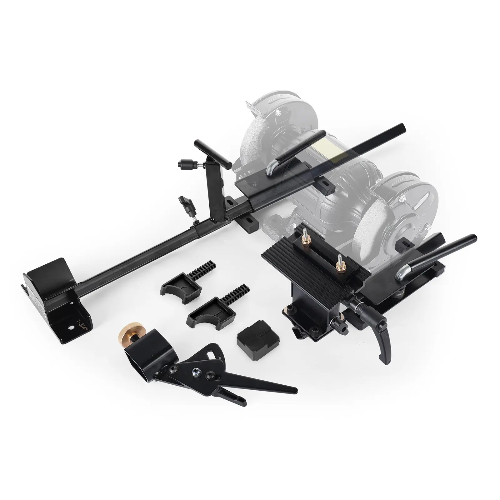 VEVOR Pro Grind Sharpening System, Multi-Grind Sharpening Jig for 6" & 8" Bench Grinder - with Platform Jig, Tool Rest Bar, Setup Block, Miter Slide, Micro Bevel Block, for Chisels Woodturning Tools, Aluminum Alloy, Chisel Grind