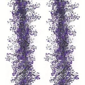 Artificial Hanging Plants Set, Fake Eucalyptus Trees & Mandala Vine Potted Greenery, Indoor Outdoor Shelf Decor, Garden Courtyard Accent, Artificial Wisteria Flowers