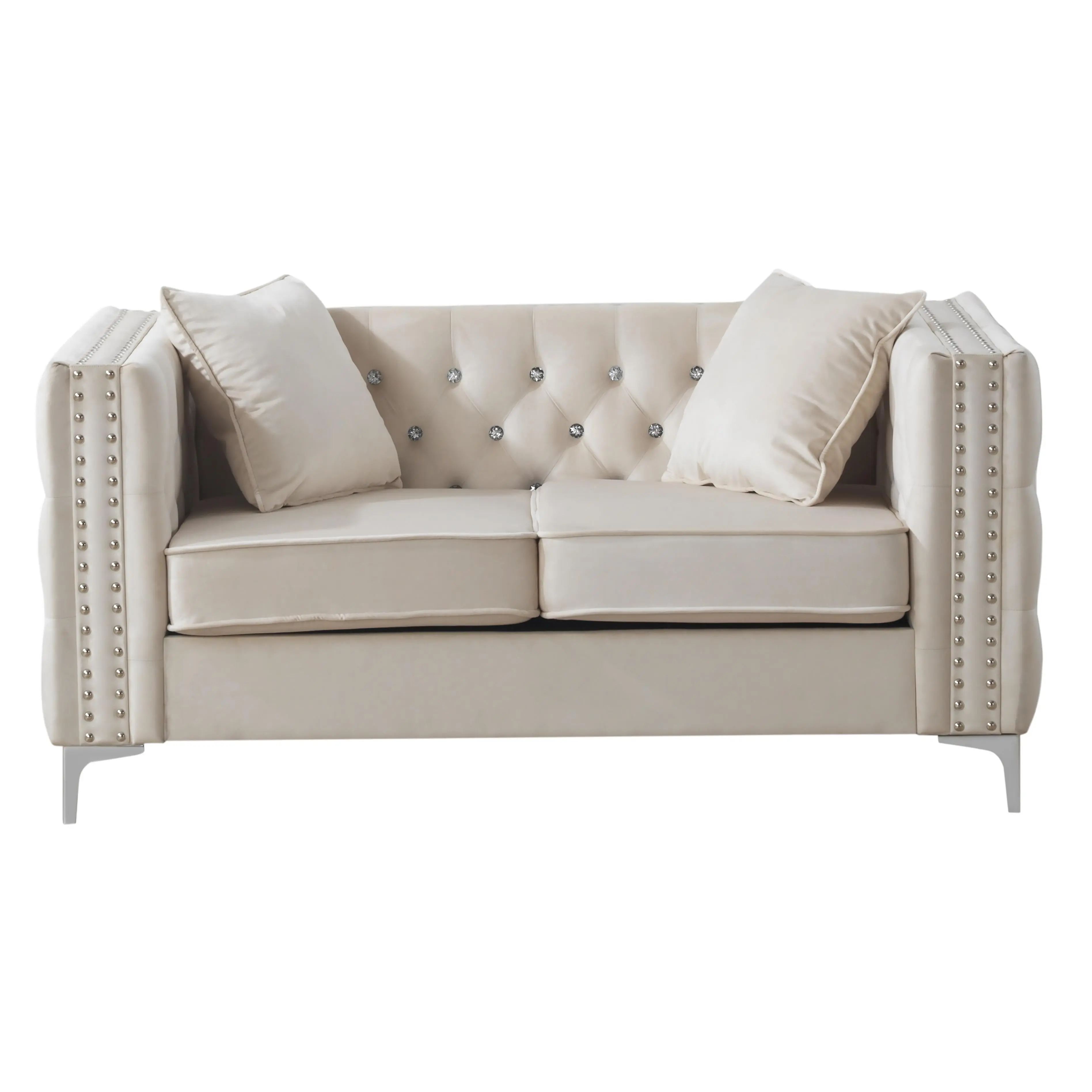 Ivory Loveseat by Glory Furniture, Paige Collection, Cozy Seating for Living Room