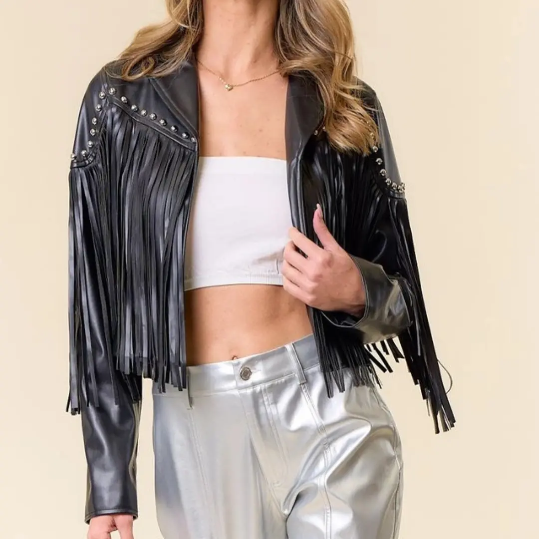 Rockstar Fringe Faux Leather Jacket
