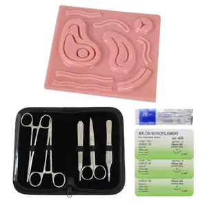 [11PC-Suturing Training Model-3D Multi-Wound Simulation Model]-Student suturing training pad, simulating skin wound models, model + training instruments, for educational purposes only.