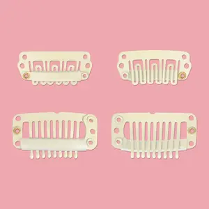 WENNALIFE 4 PCs Replacement Clips for Clip in Hair Extensions Blonde Brown Black Sturdy Clips