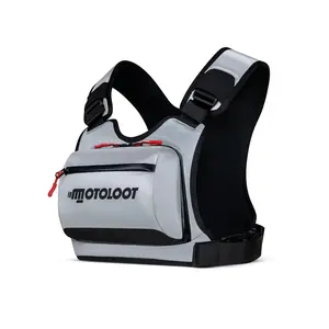 Moto Loot Insanely Reflective Motorcycle Chest Rig - Glowrider, Extremely Comfortable, Water Resistant, Adjustable Height, Easy to Use with Gloves, Breathable Air Mesh, AquaGuard YKK Zips