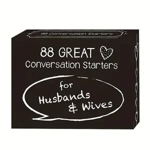Couples Conversation Game English Cards, Tabletop Game with 88 Great Conversation Starters, Creative Gift, Holiday Accessory, Party Supply