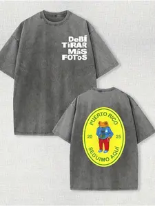 1 Piece, 230G Double-Sided Washing, Puerto Rico Takes More Photos To Print T-Shirts, High-Quality Batik Cotton Vintage Fashion Brand T-Shirts, A Certain Thickness Suitable For Summer T-Shirts, Holiday Gifts.