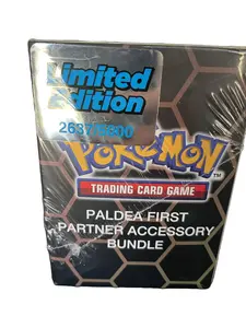 Pokemon Paldea First Partner Accessory Bundle Limited Edition 2637/5000 Collectors Box 65ct Deck Protector Playmat