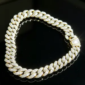 Men's Bling Iced Out CZ-Inlaid Cuban Link Necklace - Hip Hop Fashion Accessory for Performances, Daily Wear, Costume Jewelry Necklaces