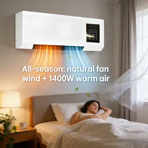 Household Wall Mounted Heater Fan, Safe Installation, 1400W Fast Warmth + Natural Wind Mode for All Year