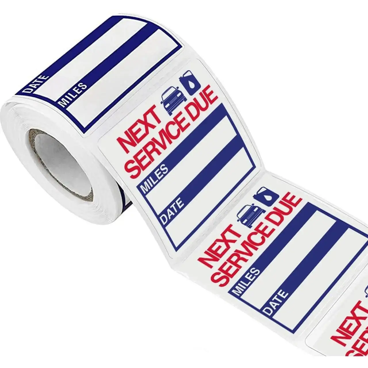 300 count Oil Change Stickers - 2" x 2" Removable Vinyl Labels for Windshield, Auto Maintenance Reminder Stickers, Next Service Due Stickers (1 Roll)