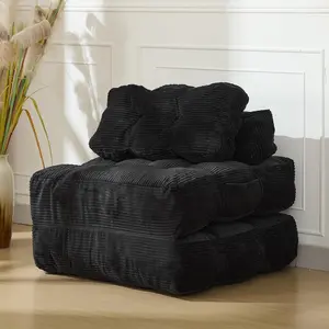 3-in-1 34" Folding Sofa Bed with Pillow Boneless Matress with Back Support, Comfy Portable Convertible Sleeper Chair Floor Sofa for Living Room Bedroom No Assemble Required, Black Single