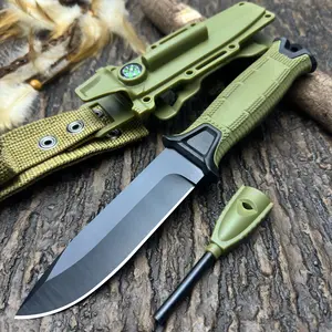 Multi-Use Kitchen & Outdoor Cooking Knife, with Built-In Compass & Fire Starter, Ergonomic Handle, 2 Colors Available