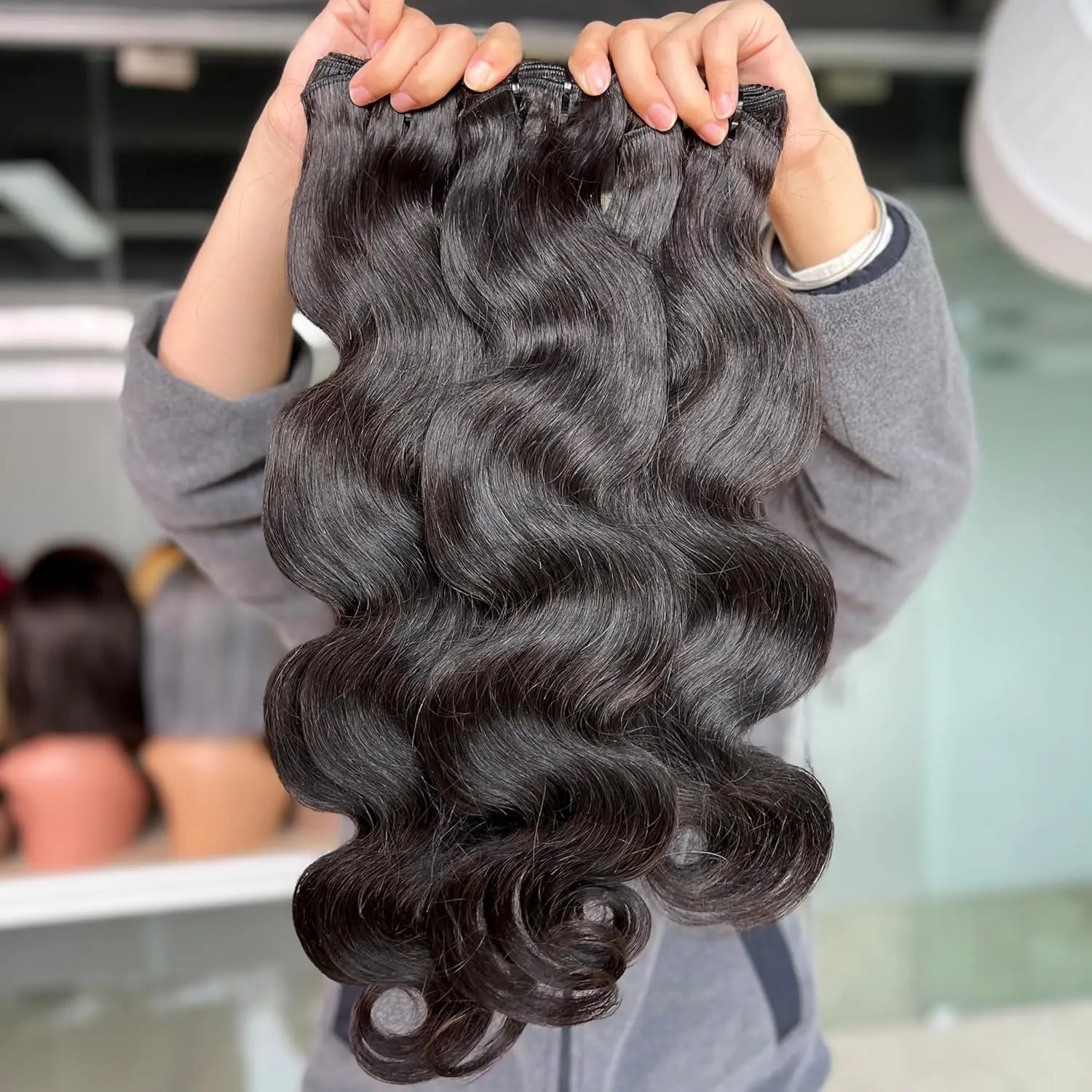 Real Human Hair Sew-In Extensions 18 20 22 Inch Body Wave Bundles Amazon.com : Bundles Human Hair Body Wave 18 20 22 Inch 12A  main image 2