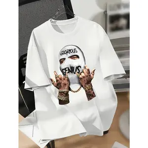 Glorious Genius Ski Mask Tattoo Hands Graphic Oversized T-Shirt | Hip Hop Streetwear Urban Casual Tee
