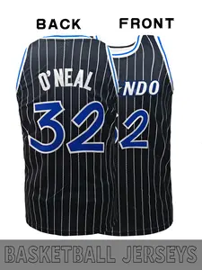 Classic Stripe # 1 # 32 Retro Vintage Basketball jersey, Embroidered "ORLANDO" Letter Basketball Shirt, Loose Breathable Comfortable Sportswear for Outdoor Activities and Competitions, Daily Leisure, All Seasons Wear for Men Women, Sportswear Clothing