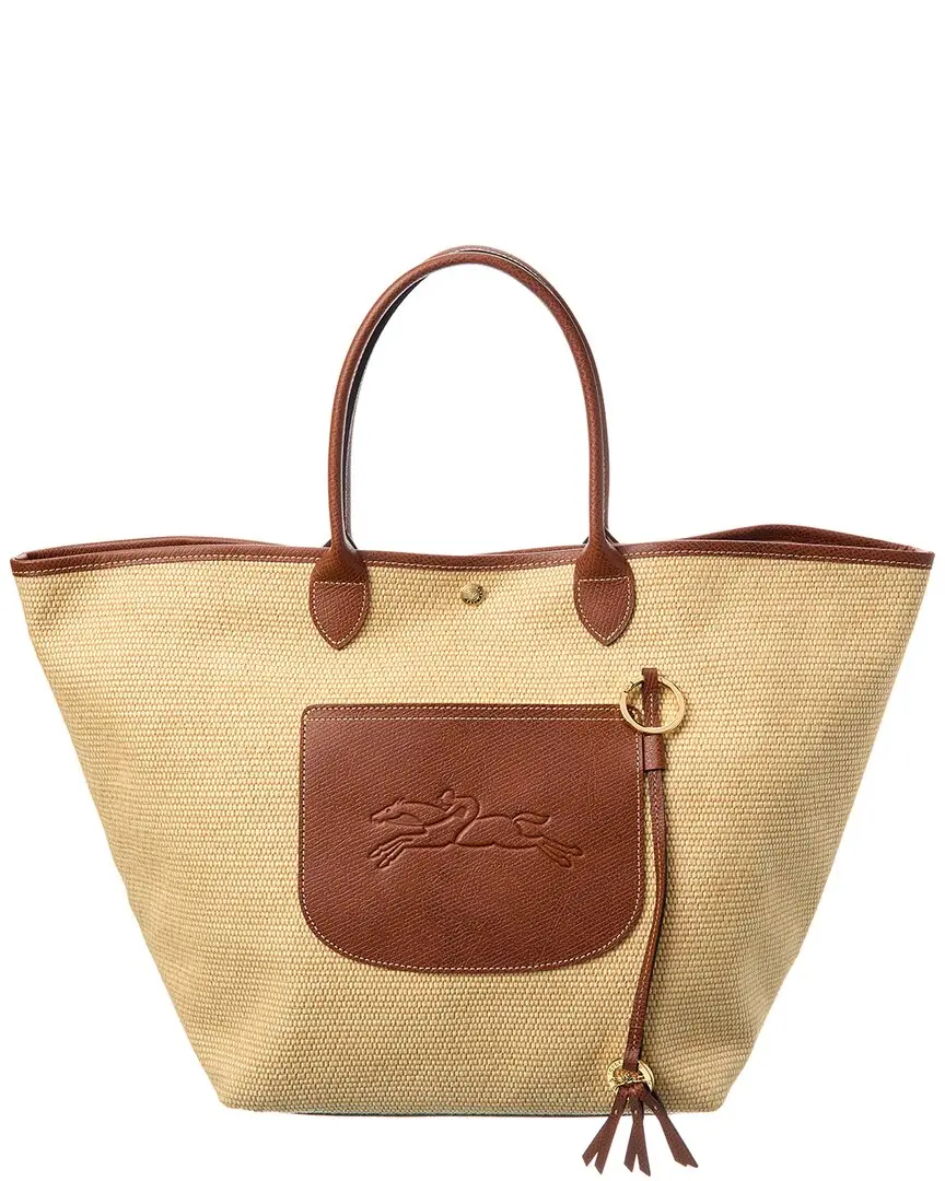 Longchamp Le Pliage Collection Large Raffia Basket Bag
