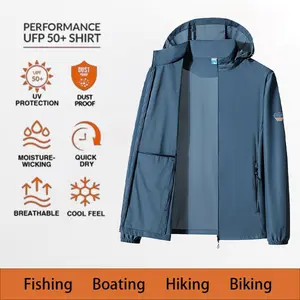 Men’s Sun Protection Hooded Shirt – Lightweight Quick-Dry Long Sleeve Top, High-Quality Outdoor Sportswear for Fishing, Hiking, Running, Yoga – Four-Season Sun Protection Hoodie