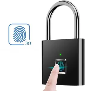 30 fingerprints Padlock,One Second Unlock Security Door Lock，Ultra Light One Touch Open Fingerprint Lock with USB Charging for Gym, Sports, School Employee Locker,Fence, Suitcase,Bike No App, No Bluetooth，No Trouble