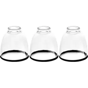 3-Pack Clear Glass Ceiling Fan Shade Replacements, Round Glass Lampshade Covers with Black Border, 1.65 In Fitter for Chandelier Vanity Wall Sconces Pendant Light Fixtures