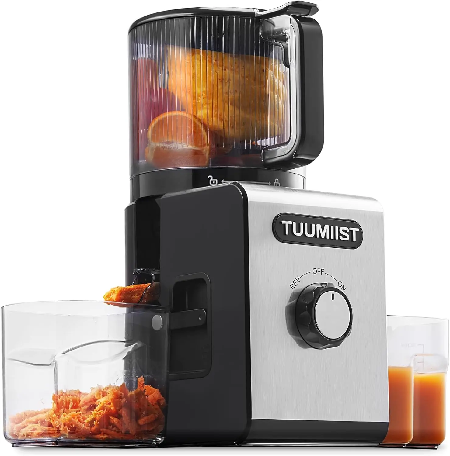 Juicer Machines, TUUMlIST Cold Press Juicer with 6.5"Extra Large Feed Chute Fit Whole Fruits &Vegetables Easy to Clean, Gift for Her & Him，High Juice Yield, BPA Free