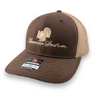 American Strutter® 'FlatLine' SnapBack Hat - Brown and Tan