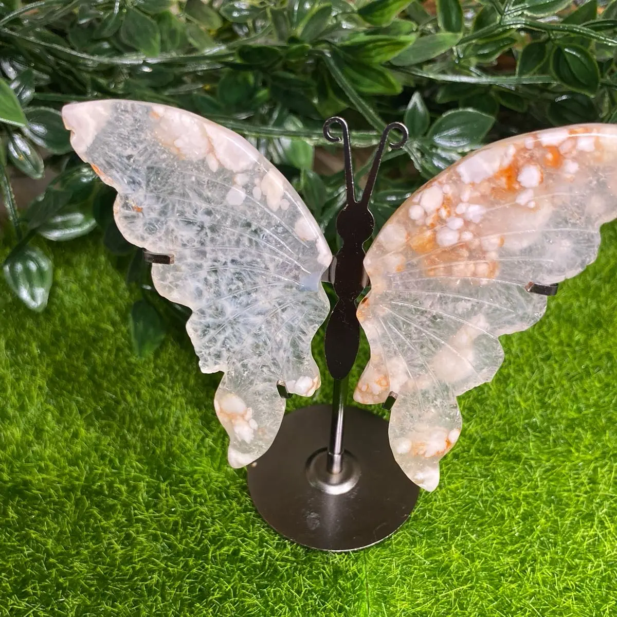Crystal Butterfly Wing Carving Flower Agate