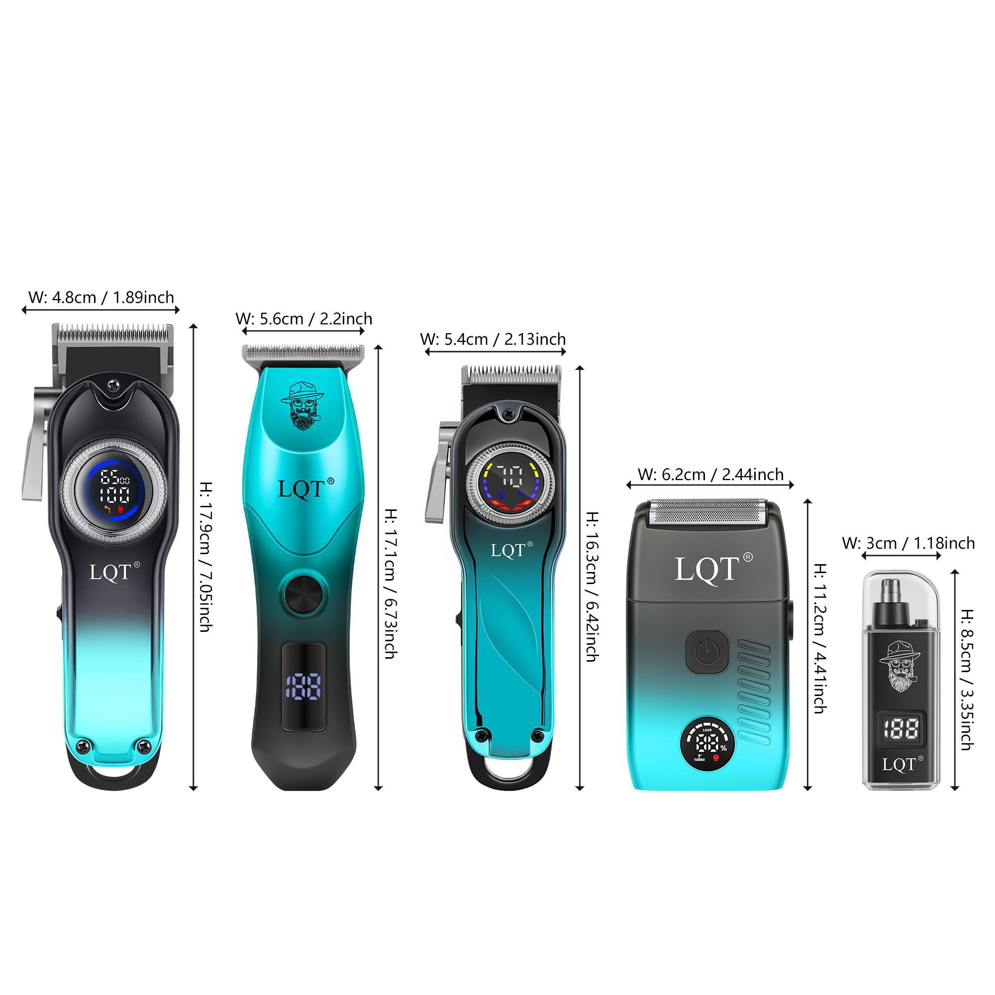 LQT 5-in-1 Professional Barber Kit, Hair Clipper, T-Trimmer, Detail Trimmer, Electric Shaver & Nose Hair Trimmer Set, Cordless LED Digital Display, USB Rechargeable, Crafting Refined Enhancements Haircut, salon at home,  Gift
