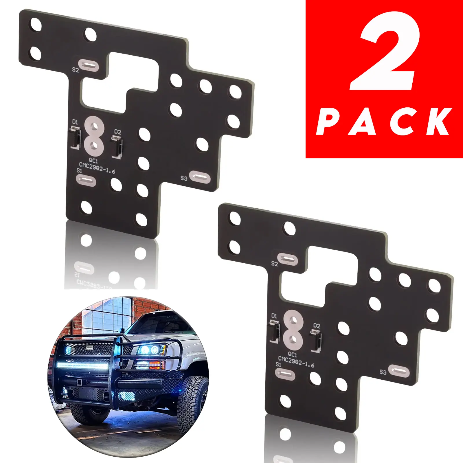 2PCS 6 High Mod, Compatible with 2003-2007 Chevy Silverado GMC Sierra 1500/2500/3500 Classic, Light Module for Fog Lights&Low Beams&High Beams Lamp on Simultaneously Car Accessories Led
