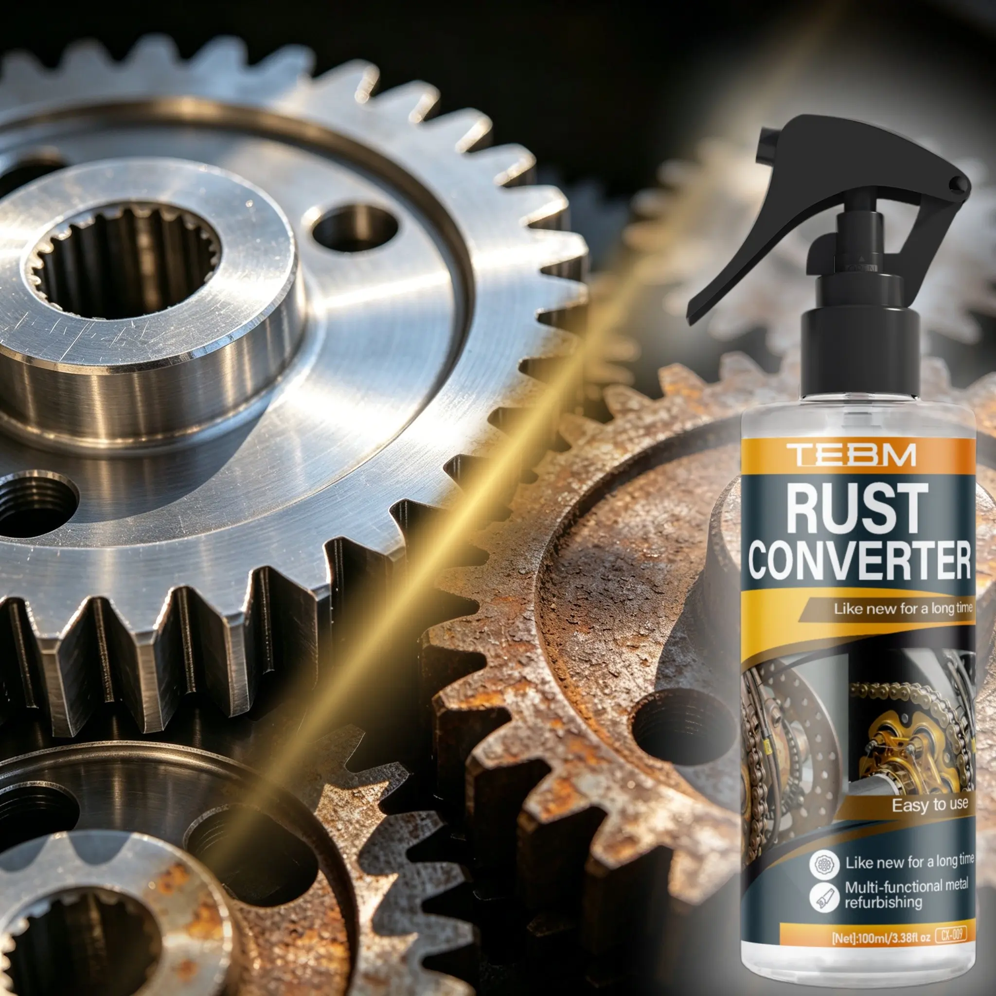 Metal Quick Renewal Spray, Rust Removal Spray, Ideal for All Metal Tool Parts, Fast Rust Dissolver, DIY Friendly, Easy to Use, Rust Remover Spray