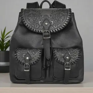 Backpack Montana West Tooled Detail w/ Pockets and Adjustable Padded Straps