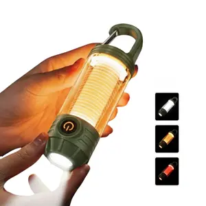 Mini Camping Lantern & Survival Flashlight, Rechargeable LED Tent Lamp with Hook, RGB Mood Light for Outdoor, Glamping, Hiking, Emergency & Photography, IPX4 Waterproof
