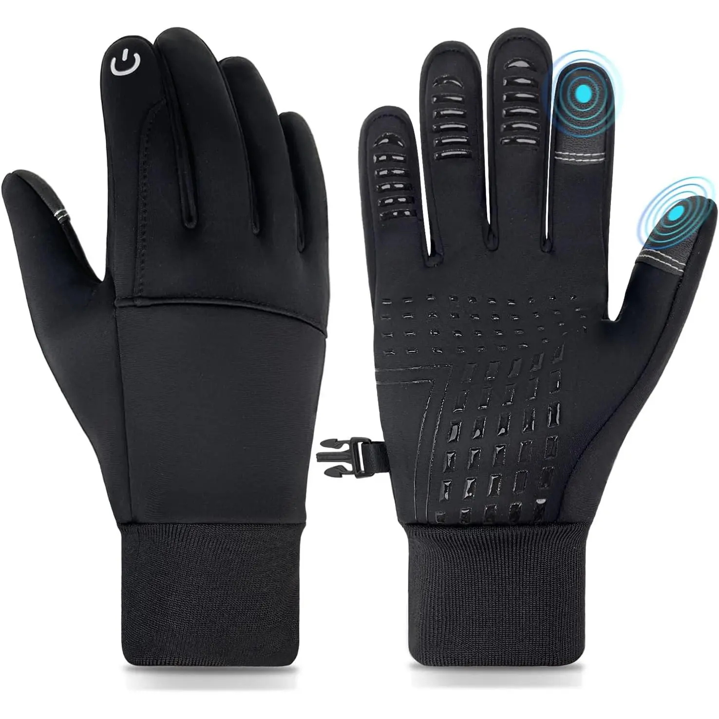 Men's Unisex Winter Thermal Touch Screen Gloves - Synthetic, Waterproof, Windproof Fleece, Elastic Cuff, Conductive Fiber, Lightweight, Simple & Stylish, Multi-Size for Running, Cycling, Daily Warmth, Great Gift for Loved Ones, Daily Warmth Keeping, Elast