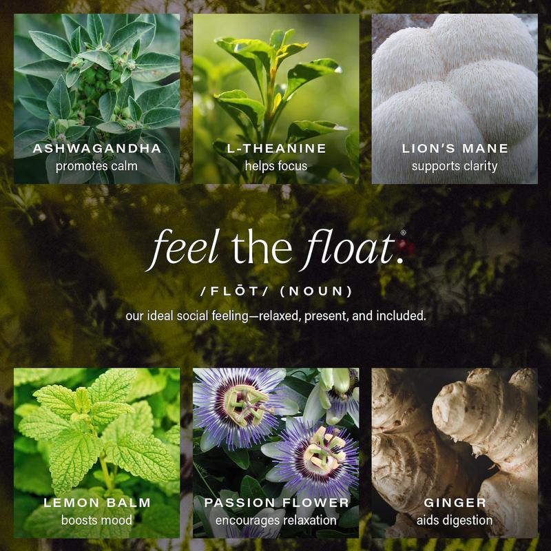 hiyo non-alcoholic functional seltzers - passion fruit tangerine - organic social tonics (12-pack)