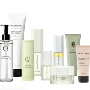 Incellderm Complete Skin Care Kit with Snow Enzyme Cleanser EX, Moisture Cleansing Oil, Calming Balance Gel & More for Radiant Glowing Skin Year Hydrating Skincare Kit Moisturizer Set