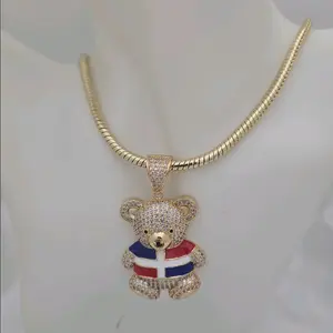 cadena 862 y oso RD gold plated unisex