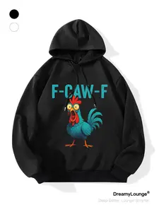 Funny Rooster Farm Animal Humorous Bird Lover Sweatshirt, Casual Fitted Home Wear, Daily Wear, Fall & Winter Fashion