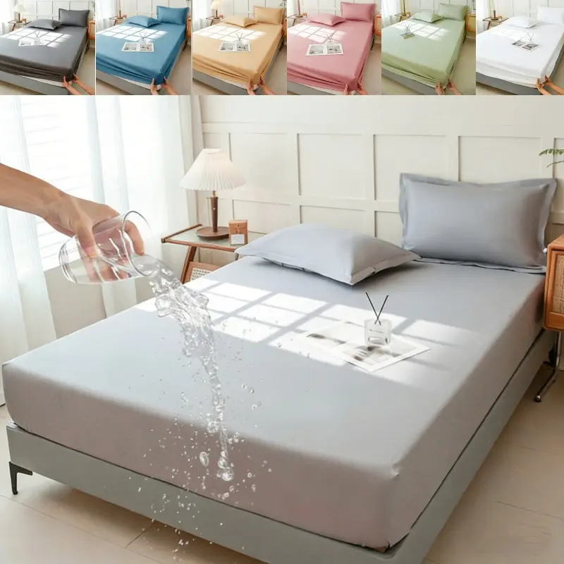 Waterproof Mattress Protector Cover Set Versatile Fit, Includes 1 Bed Sheet + 2 Pillowcases (no Pillows), Fits Single Twin Full Queen King Beds